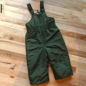 Snow bibs olive green size 3T